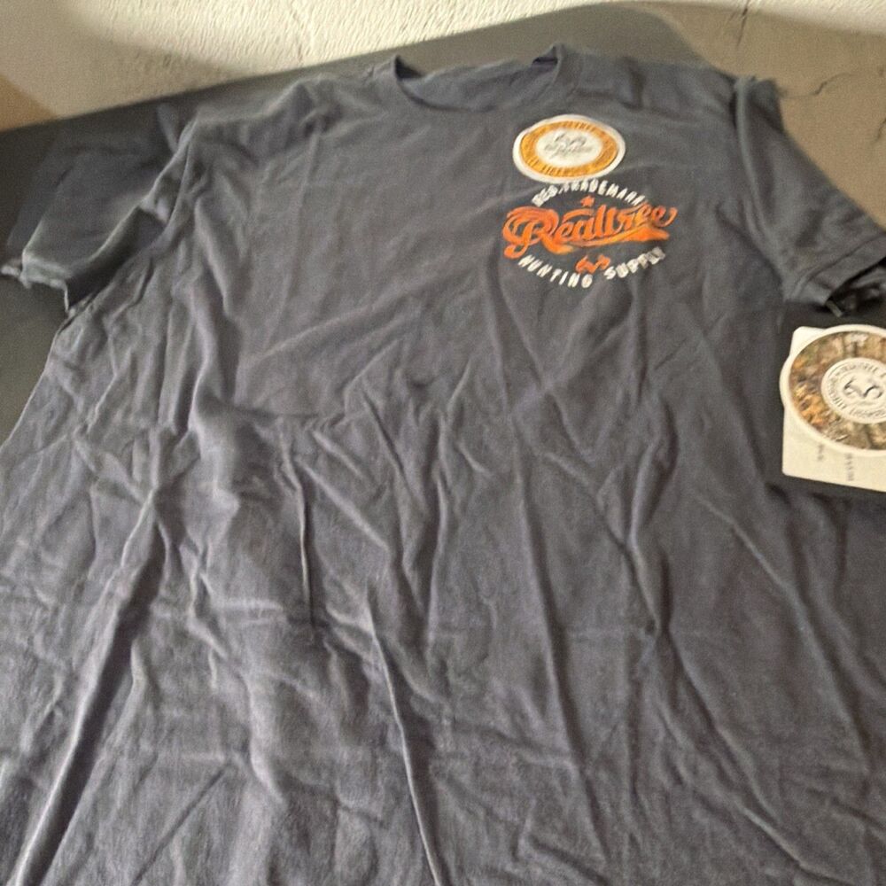Realtree Mens 2XL Cotton Gray Short Sleeve Graphic Print T-Shirt